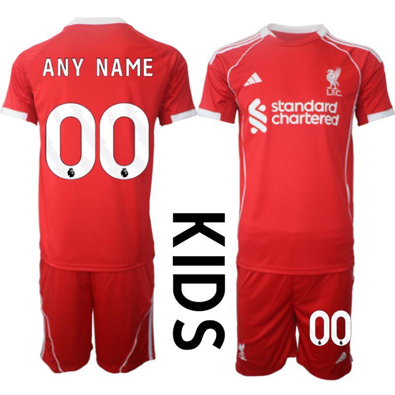 Youth 2025-2026 Season Club Liverpool home red customized Soccer Jersey->customized soccer jersey->Custom Jersey